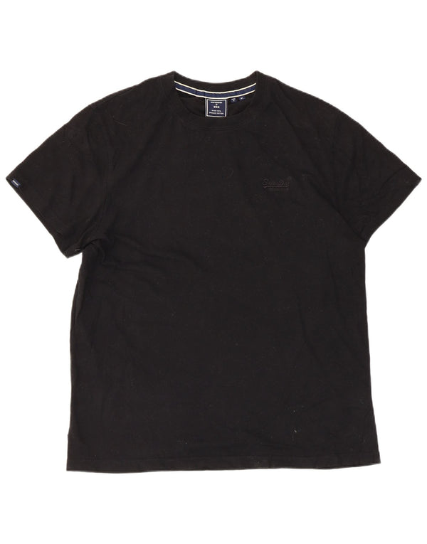 Superdry Herren T-Shirt Top XL Schwarz Baumwolle