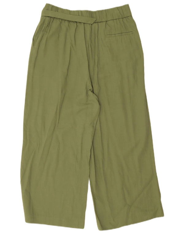 Oasis Damen-Caprihose mit hoher Taille und weitem Bein, UK 12, M, W28, L22, Grün