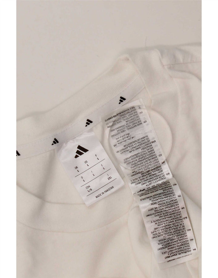 Adidas Herren T-Shirt Top Large Weiß Baumwolle