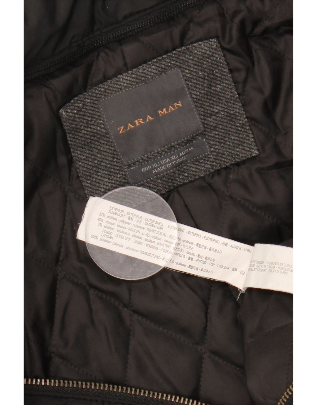 ZARA Herrenmantel UK 42 XL Grau Polyester