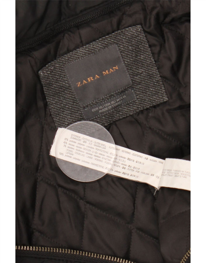 ZARA Herrenmantel UK 42 XL Grau Polyester