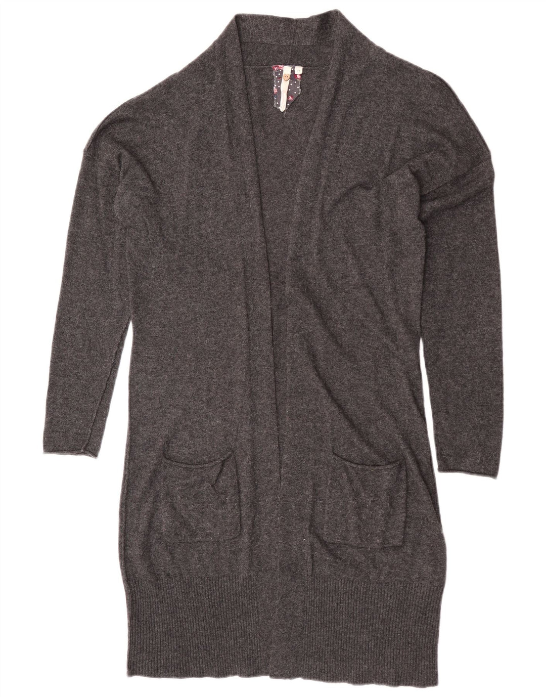 White Stuff Damen Longline Open Cardigan Pullover UK 14 Mittelgraue Viskose