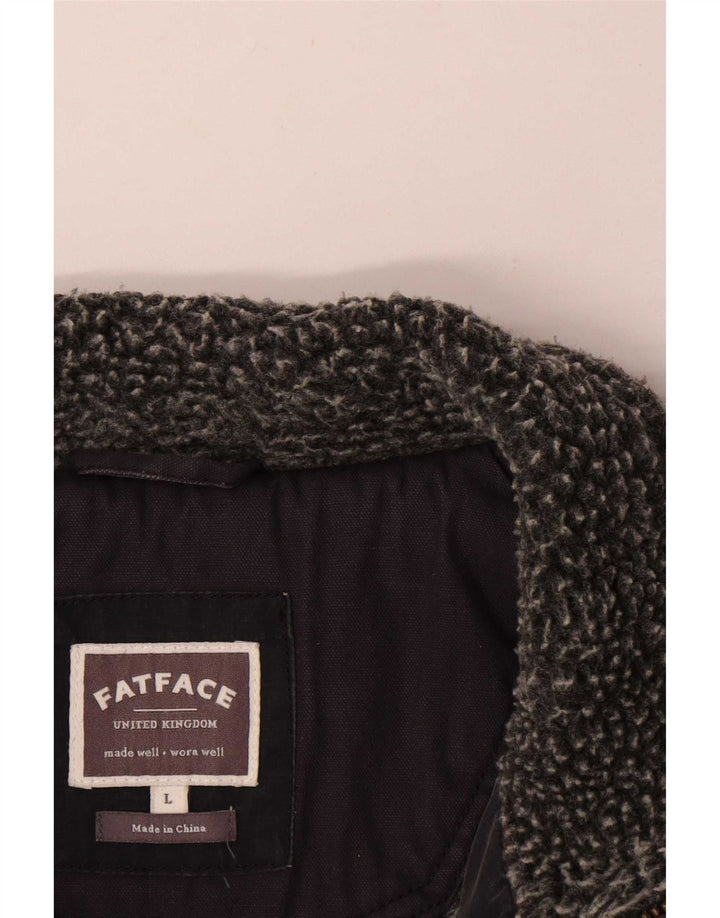 Fat Face Herren Wattierte Weste UK 40 Large Grau Baumwolle