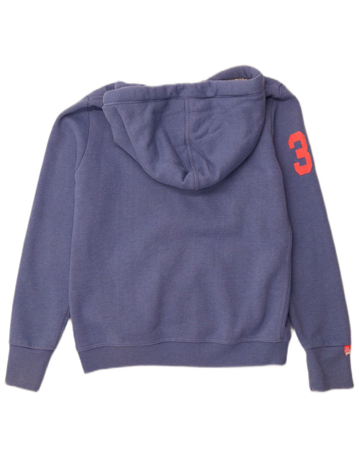SUPERDRY Damen-Kapuzenpullover mit grafischem Reißverschluss, UK 18, XL, Blau, Baumwolle