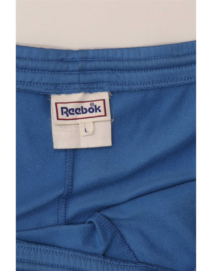 Reebok Herren-Trainingshose, groß, blaues Colourblock-Polyester