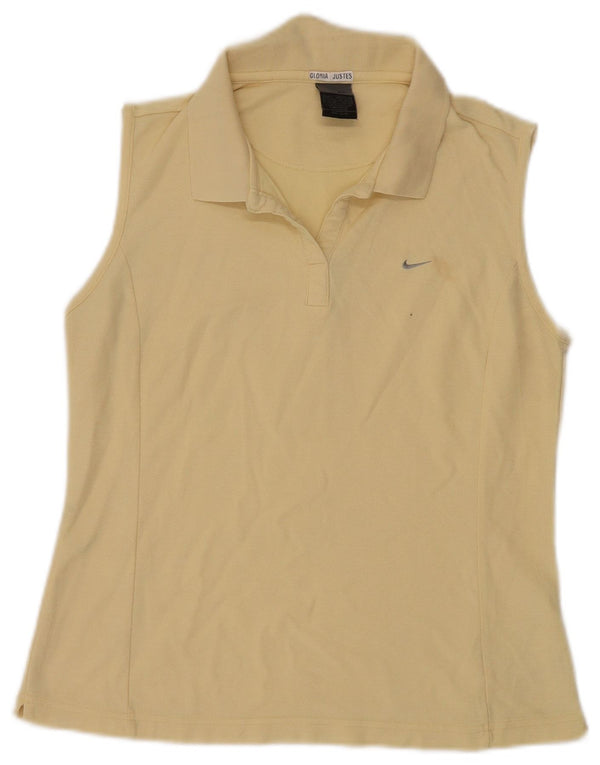 Nike Damen ärmelloses Poloshirt UK 14/16 Large Gelb