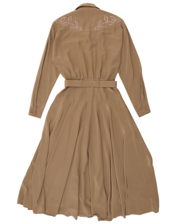 WALLIS Damen Langarm-Maxikleid US 8 Medium Beige