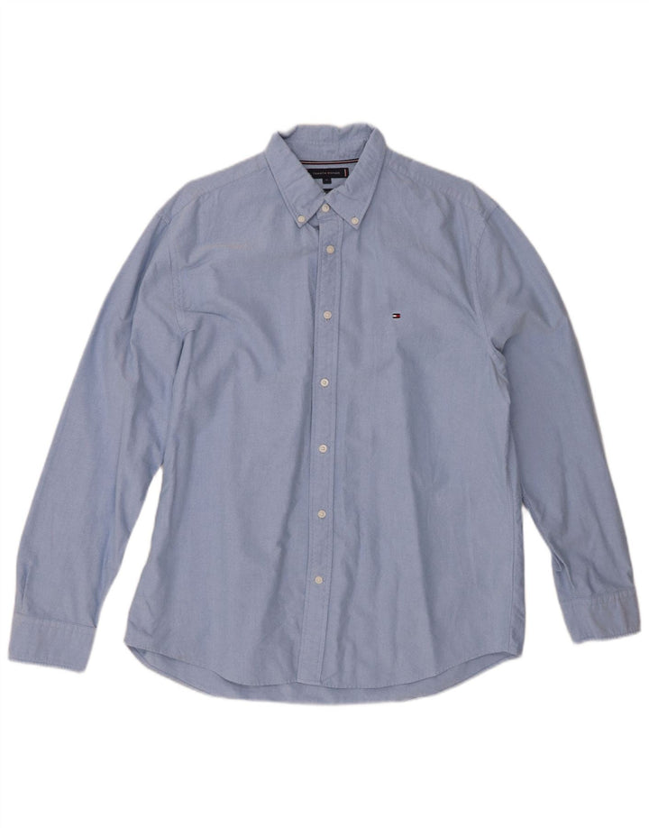 TOMMY HILFIGER Mens Regular Fit Shirt XL Blue Cotton