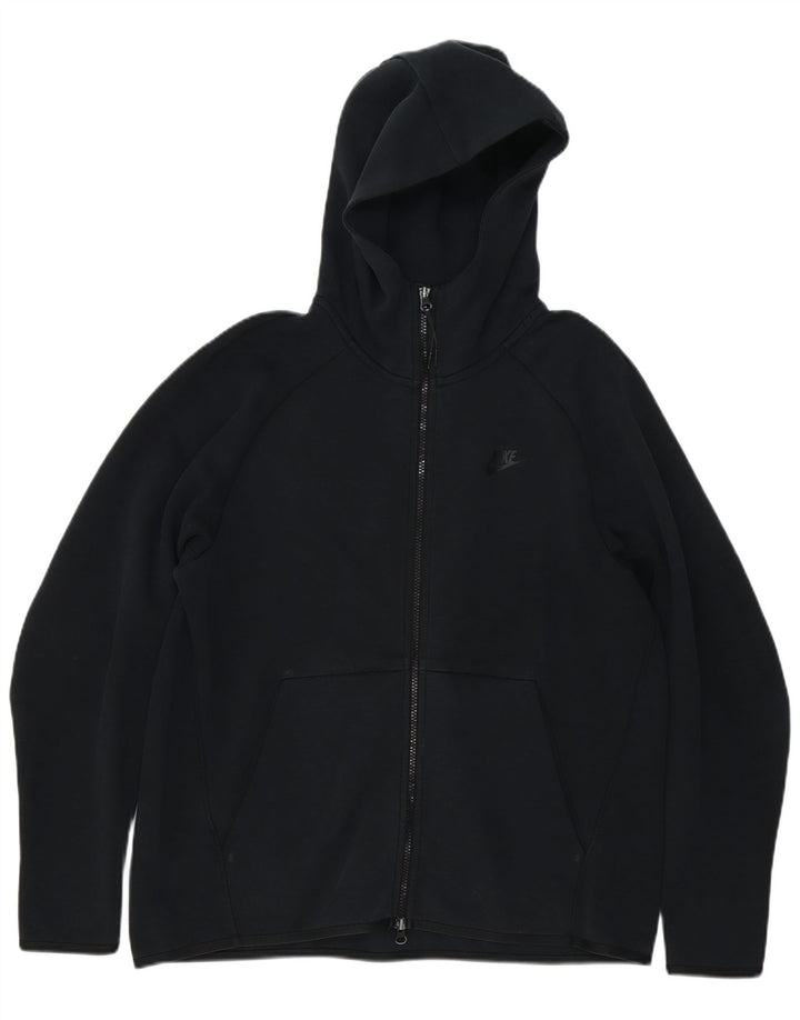 Nike Herren-Kapuzenpullover mit Reißverschluss, groß, aus schwarzer Baumwolle