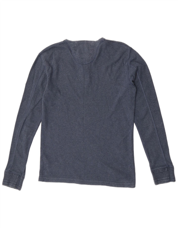 Superdry Herren-Langarmoberteil aus mittelblauer Baumwolle