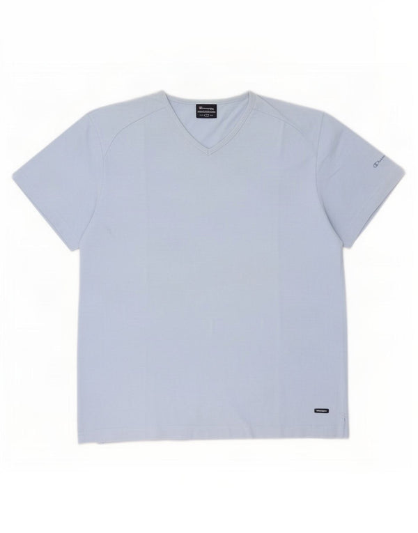 Champion Herren T-Shirt Top Large Blau Baumwolle
