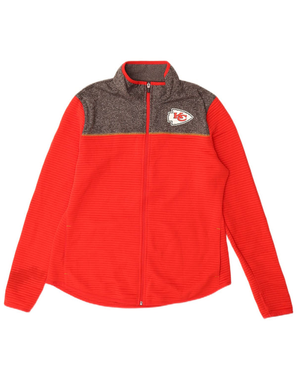 NFL Womens Kansas City Chiefs Trainingsanzug Top Jacke UK 16 Large Rot