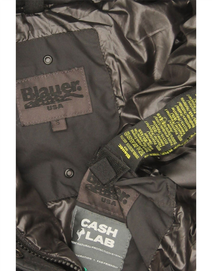 Blauer Damen-Kapuzen-Übergröße, wattierte Jacke, UK 10, Größe S, Schwarz, Polyester