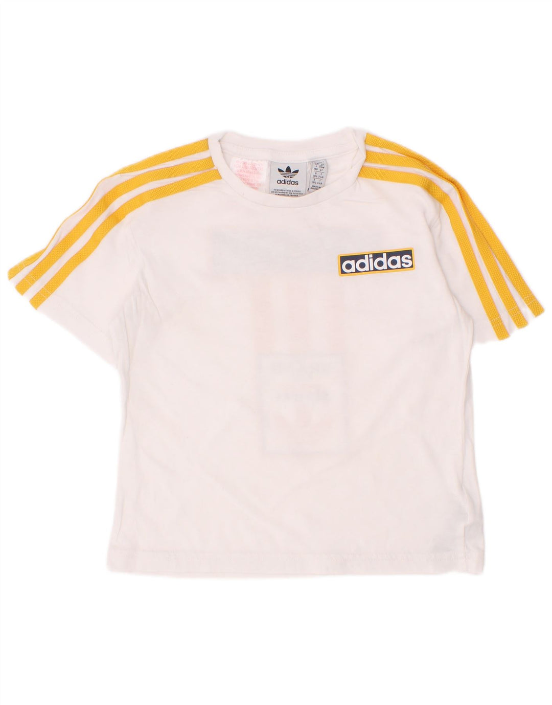 Adidas Jungen T-Shirt mit Grafik, 3–4 Jahre, weiße Baumwolle