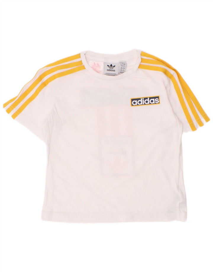 Adidas Jungen T-Shirt mit Grafik, 3–4 Jahre, weiße Baumwolle