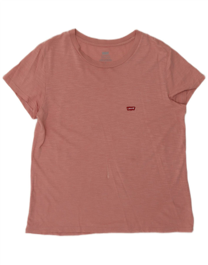 Levi's Damen T-Shirt Top UK 14 Mittelrosa meliert