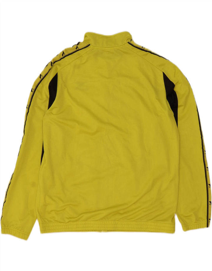 DIADORA Herren-Trainingsanzugoberteil mit Grafik, 3XL, gelbes Farbblock-Polyester