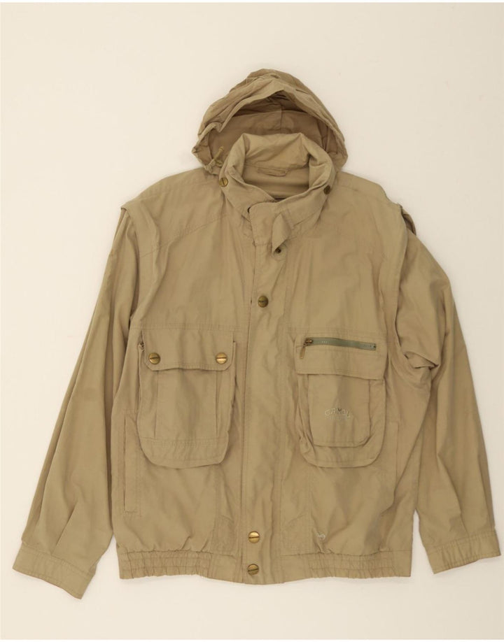 CAMEL ACTIVE Mens Hooded Bomber Jacket UK 42 XL Beige Vintage Camel Active and Second-Hand Camel Active from Messina Hembry 