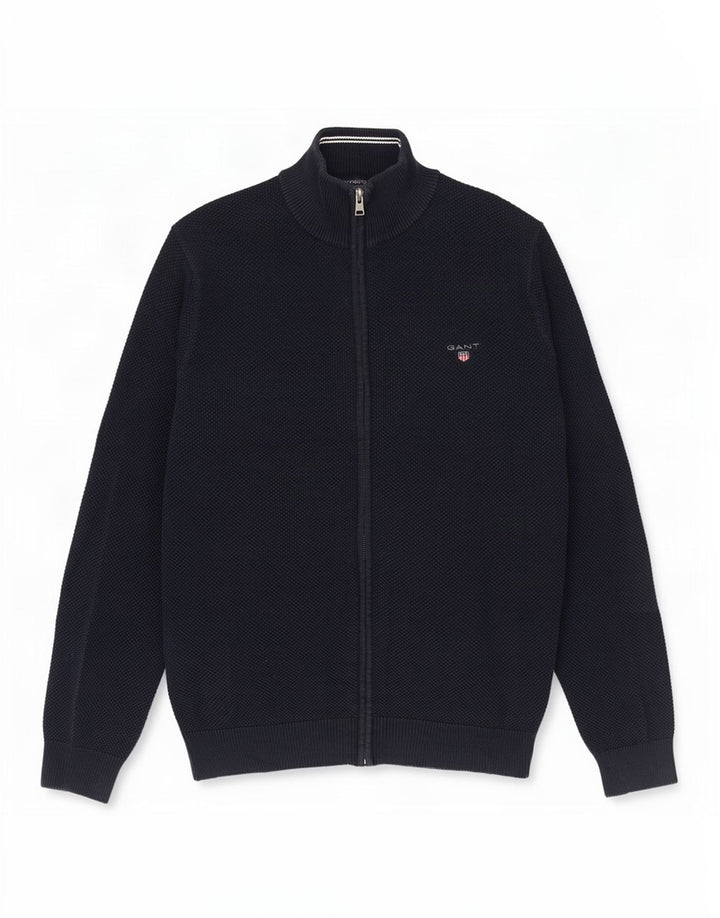 Gant Herren-Strickjacke, groß, marineblau, Baumwolle