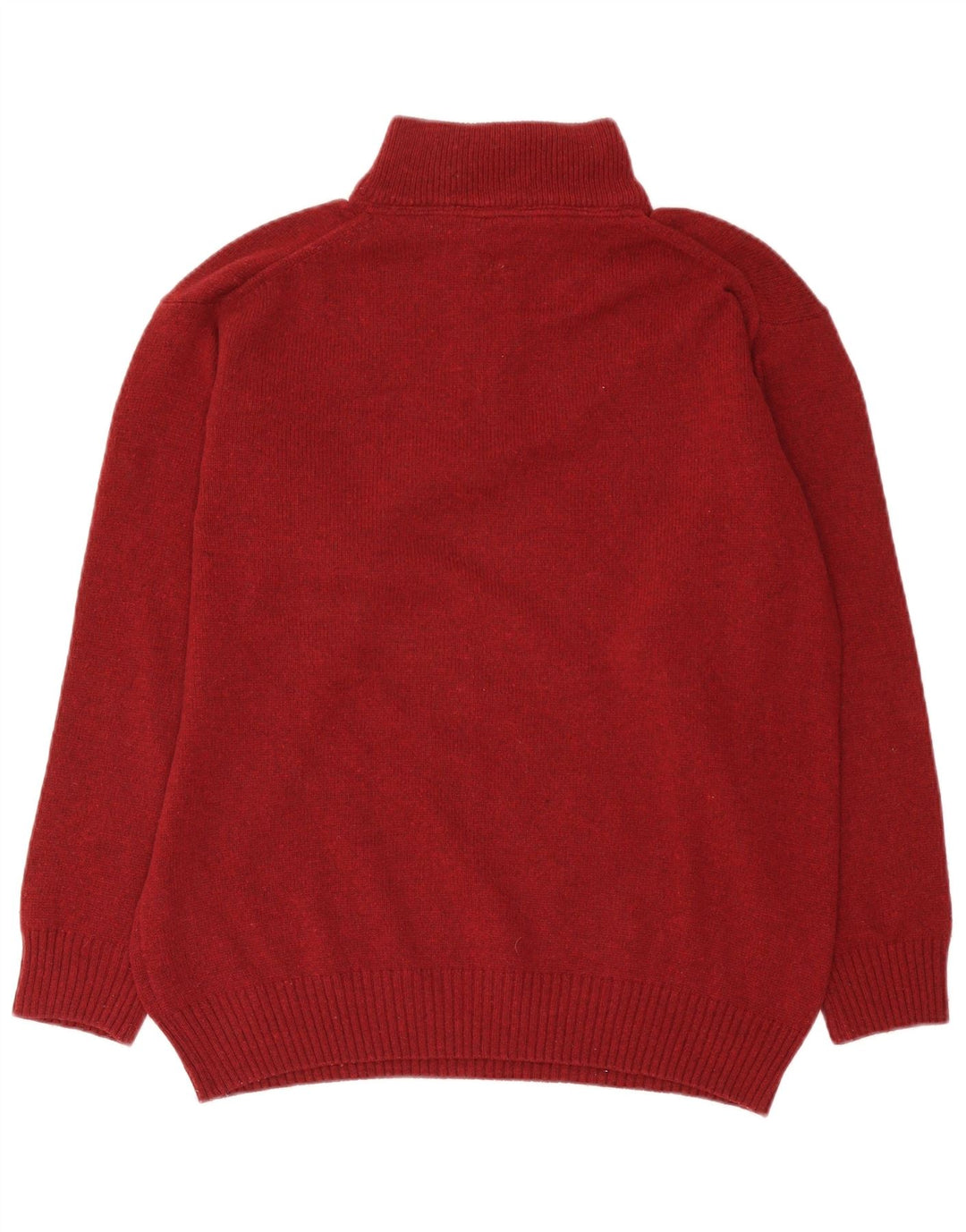 Murphy & Nye Herren-Pullover mit Reißverschluss am Hals, mittlere burgunderrote Wolle
