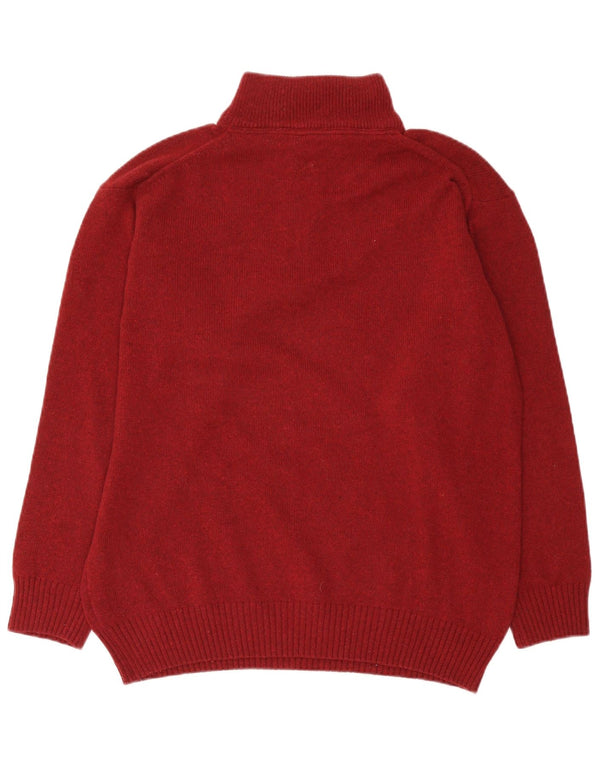 Murphy & Nye Herren-Pullover mit Reißverschluss am Hals, mittlere burgunderrote Wolle