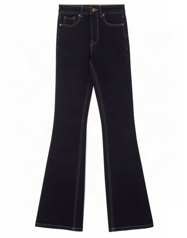 Zara Damen Schlagjeans EU 34 2XS W24 L32 Marineblaue Baumwolle