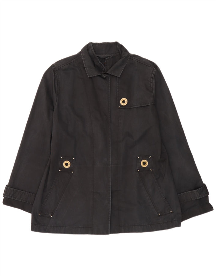Fay Womens Utility Jacke UK 22 2XL Schwarz Baumwolle