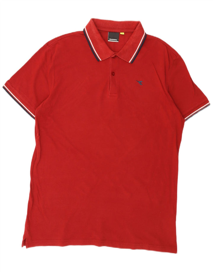 Diadora Herren Poloshirt 2XL Rote Baumwolle