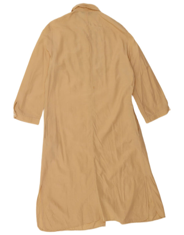 Les Copains Damen 3/4-Ärmel-Hemdkleid UK 46 Large Beige