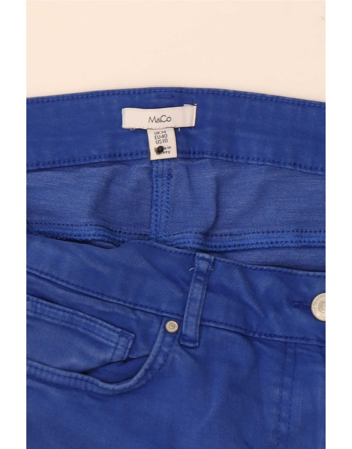 M&Co Damen-Cropped-Jeans, UK 14, Größe L, W34, L24, Blau