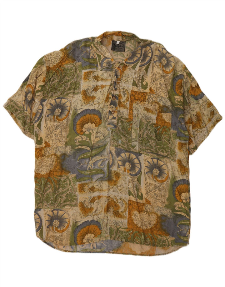 Vintage Herren Pullover Shirt IT 52 Großes mehrfarbiges Patchwork