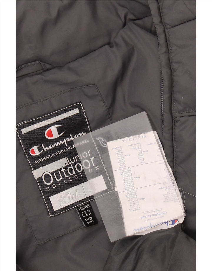 Champion Wattierte Jacke für Jungen, 11–12 Jahre, Größe L, Grau, Polyamid