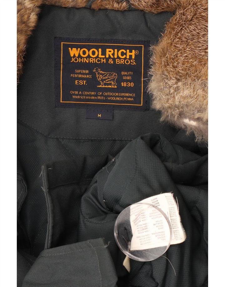 Woolrich Damen Utility-Jacke UK 14 Mittelgraues Nylon
