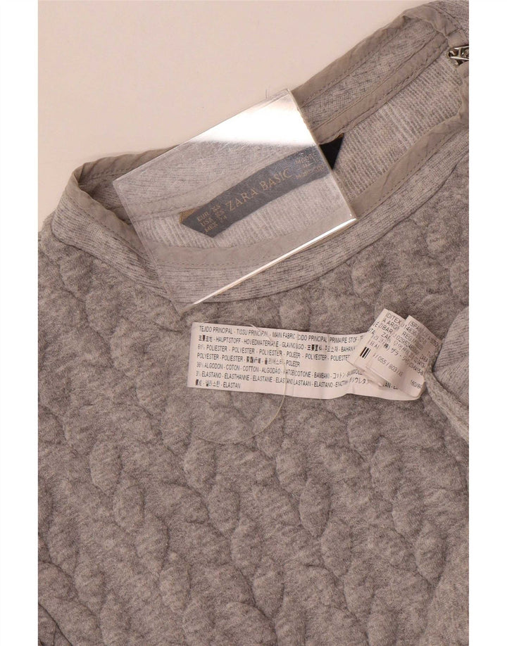 Zara Damen-Sweatshirt in Übergröße, Gr. 6, XS, Grau, Polyester
