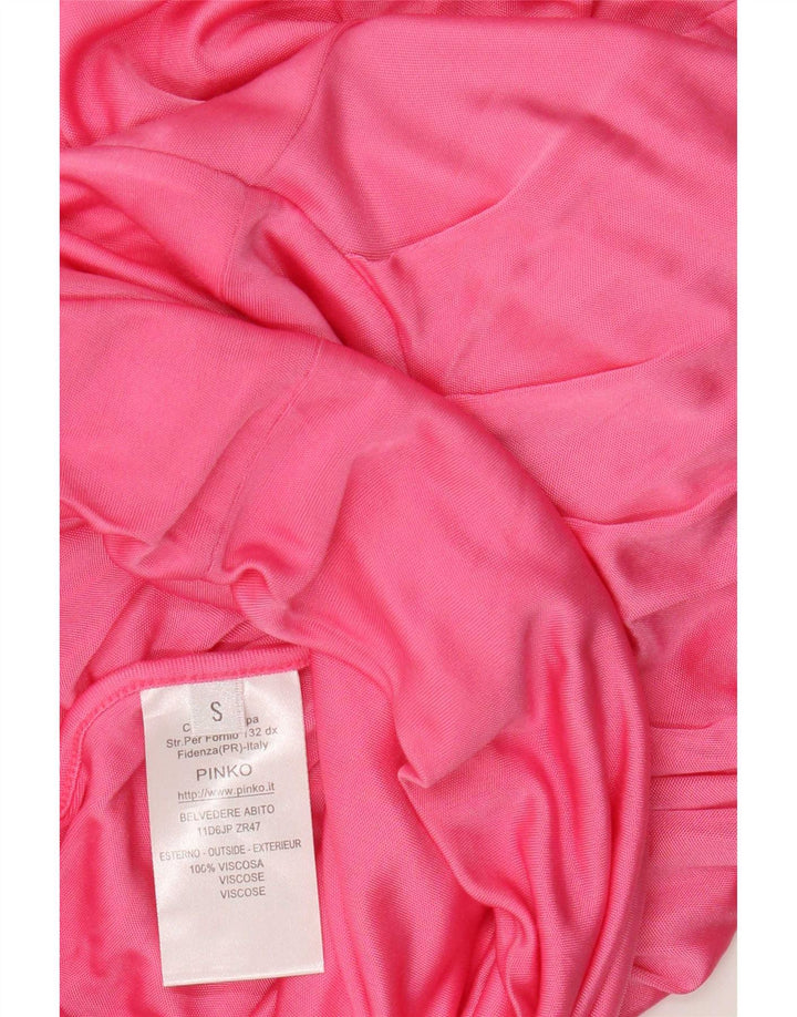 Pinko Damen One-Shoulder-Kleid UK 10 Small Pink Viskose