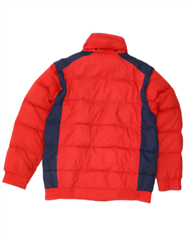 SALEWA Wattierte Herrenjacke mit Kapuze, UK 40, Größe L, Rot, Colourblock-Polyester