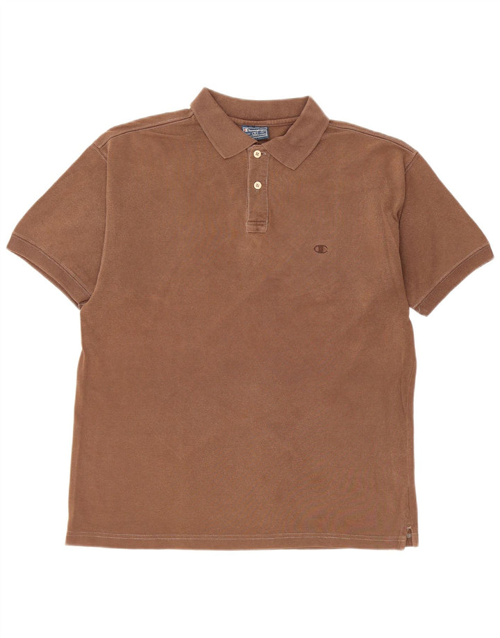 CHAMPION Herren-Poloshirt, kleine braune Baumwolle