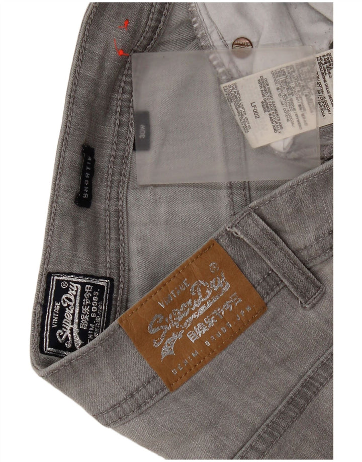 Superdry Damen Jeansshorts W30 mittelgraue Baumwolle