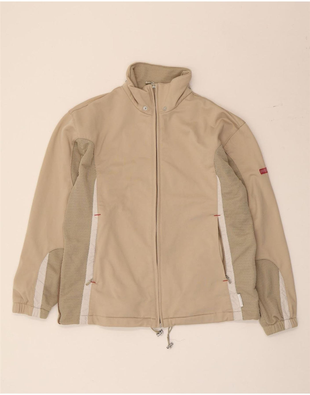 Diadora Damen-Trainingsanzug-Oberteil in Übergröße, Gr. 10, Größe S, Beige, Farbblock