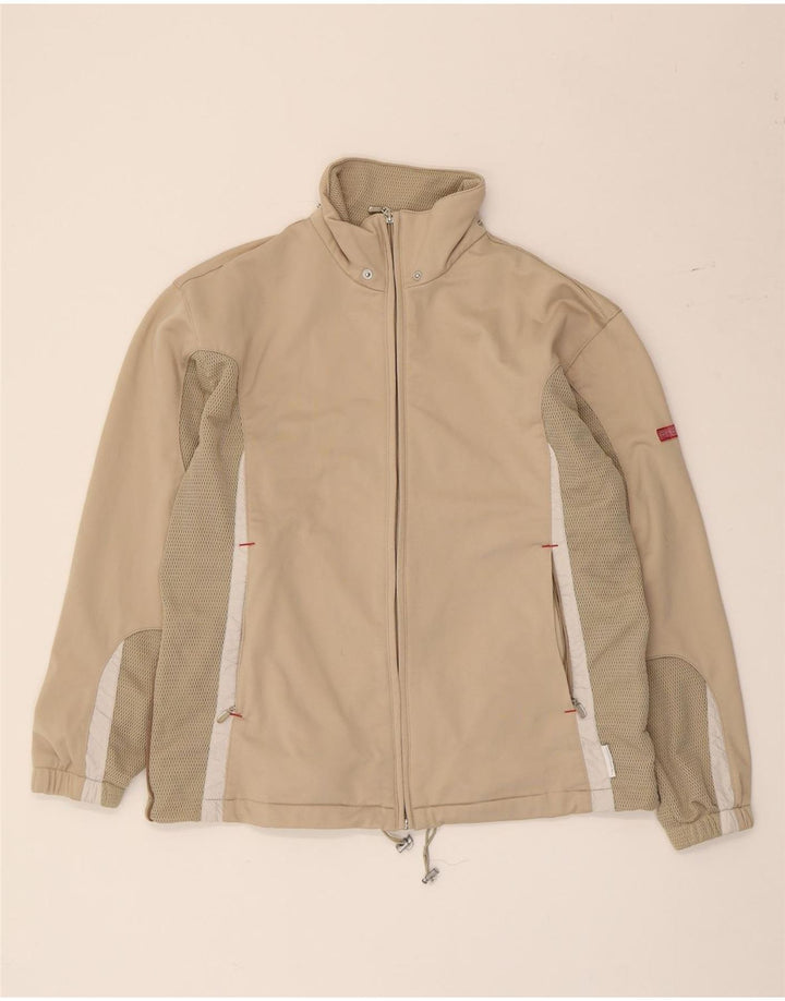 Diadora Damen-Trainingsanzug-Oberteil in Übergröße, Gr. 10, Größe S, Beige, Farbblock
