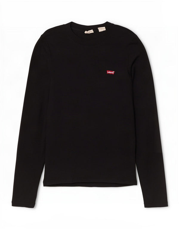 Levi's Damen Top Langarm UK 10 Small Schwarz Baumwolle
