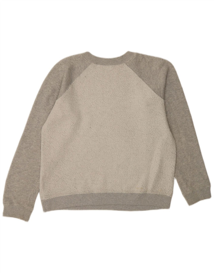 Jack Wills Damen Crop Sweatshirt Pullover UK 12 Mittelgraue Baumwolle