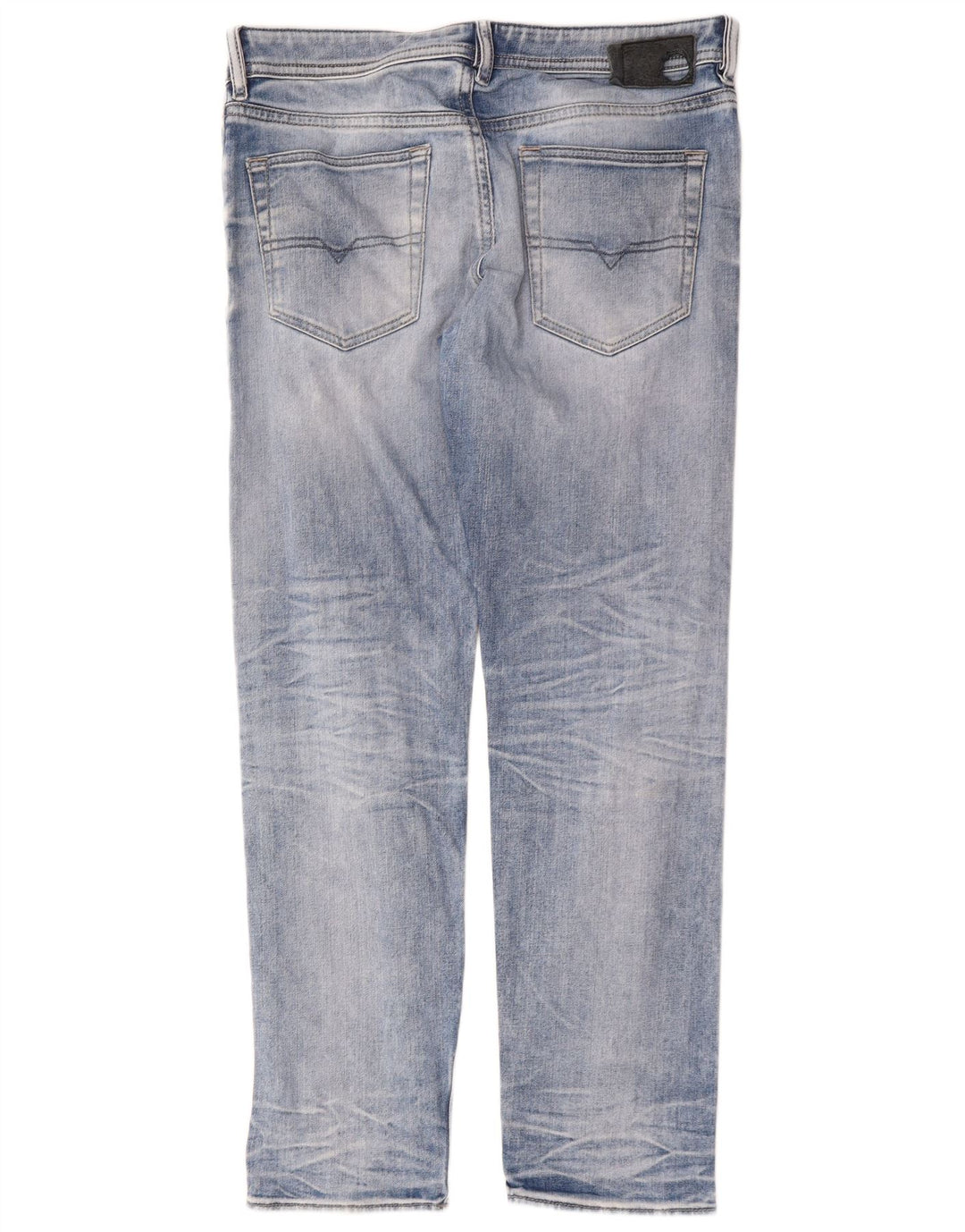 Diesel Herren Straight Jeans W34 L30 Blaue Baumwolle