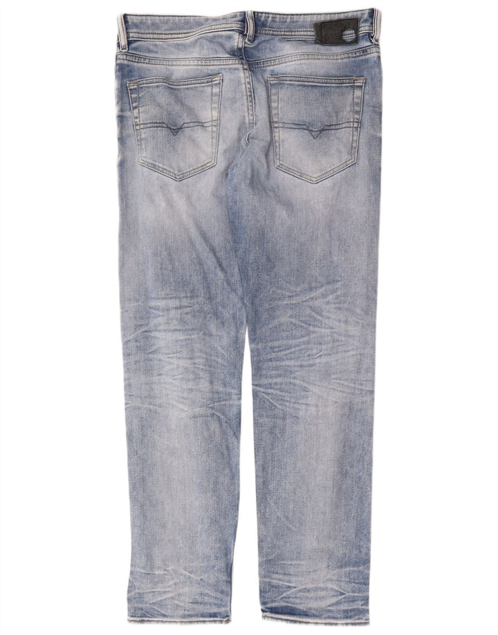 Diesel Herren Straight Jeans W34 L30 Blaue Baumwolle
