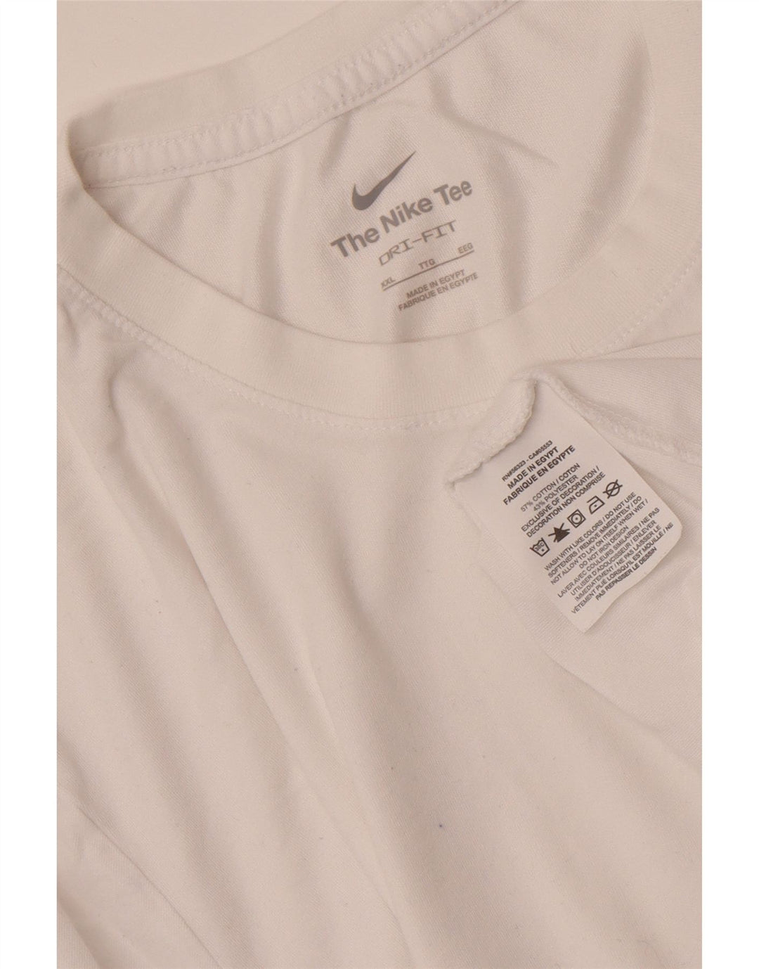 NIKE Herren Dri Fit T-Shirt Top 2XL Weiße Baumwolle