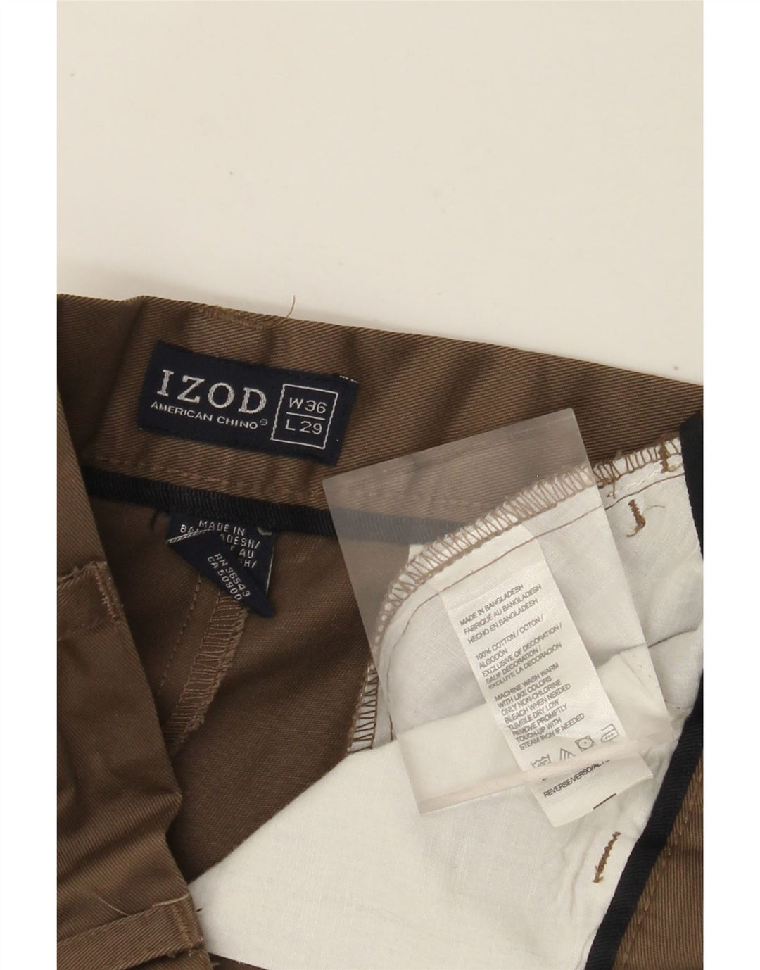 IZOD Herren gerade Chinohose W36 L29 Beige Baumwolle