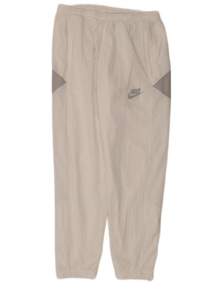 Nike Herren-Trainingshose, Jogginghose, mittelweißes Colourblock-Nylon