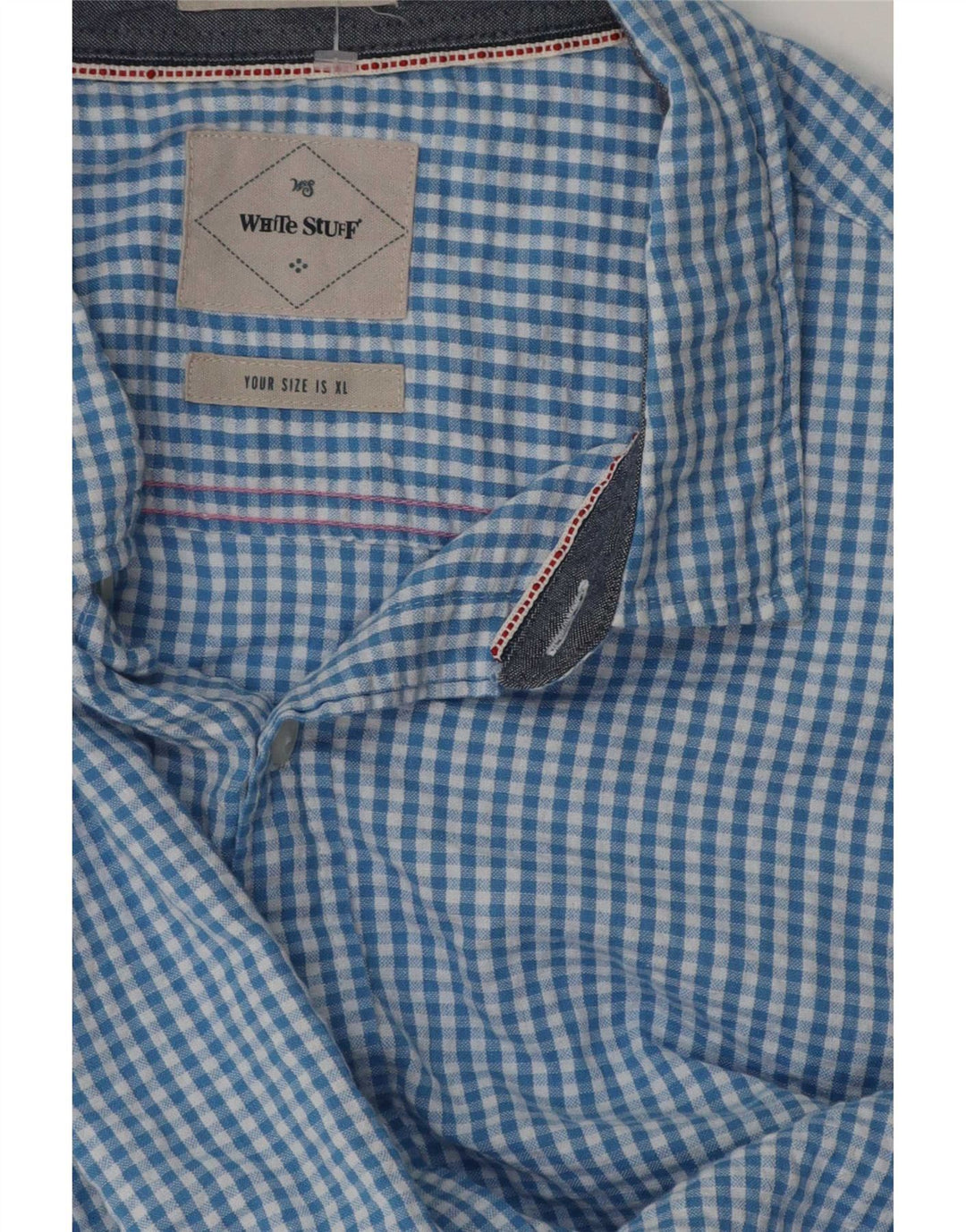 White Stuff Herren Kurzarmhemd XL Blau Gingham