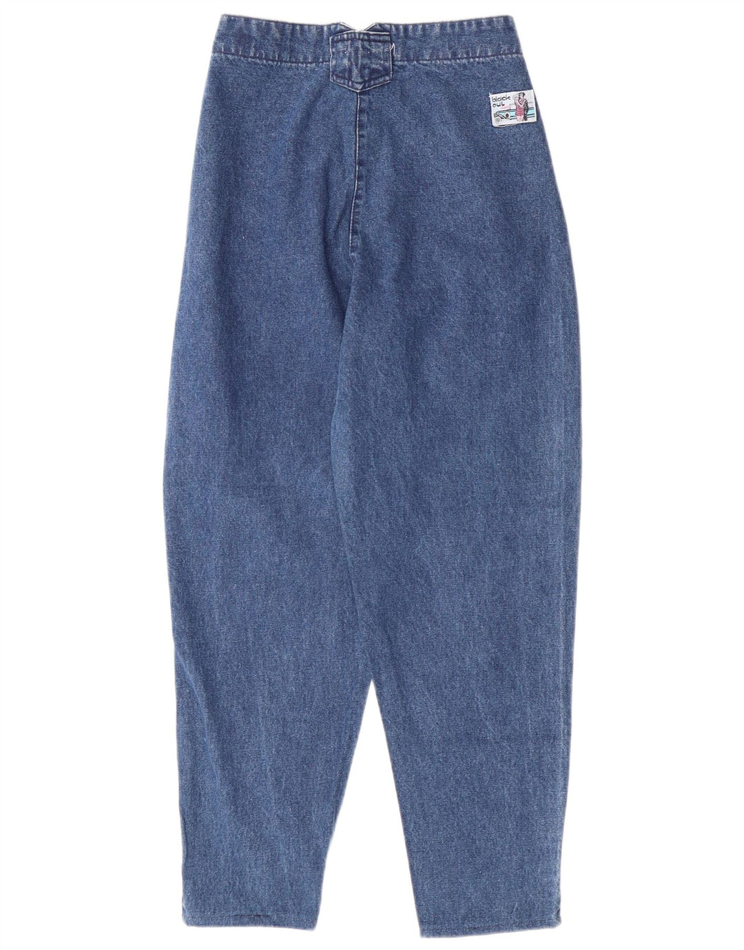 VINTAGE Damen High Waist Tapered Jeans W24 L26 Blaue Baumwolle