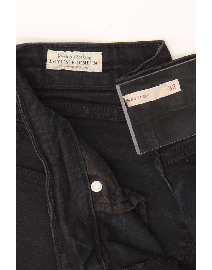 Levi's Damen 715 Bootcut Jeans W32 L30 Schwarze Baumwolle